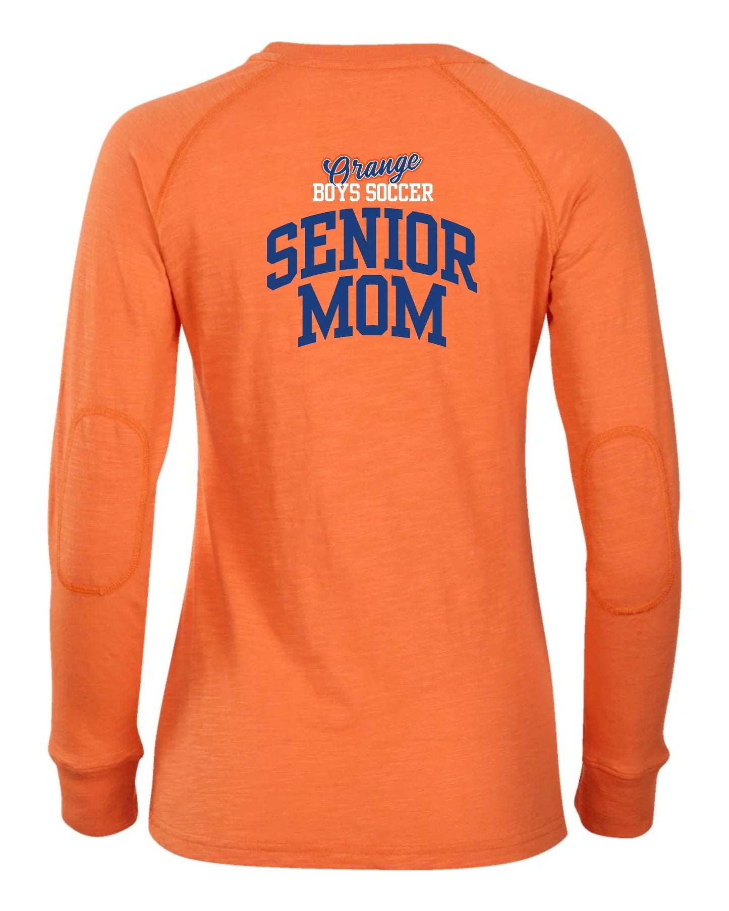 "Orange Boys Soccer Senior Mom" Personalized Long Sleeve Sporty Tee - Varsity92