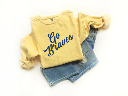 "Go Braves" Comfort Colors Unisex Vintage Sweatshirt - Varsity92