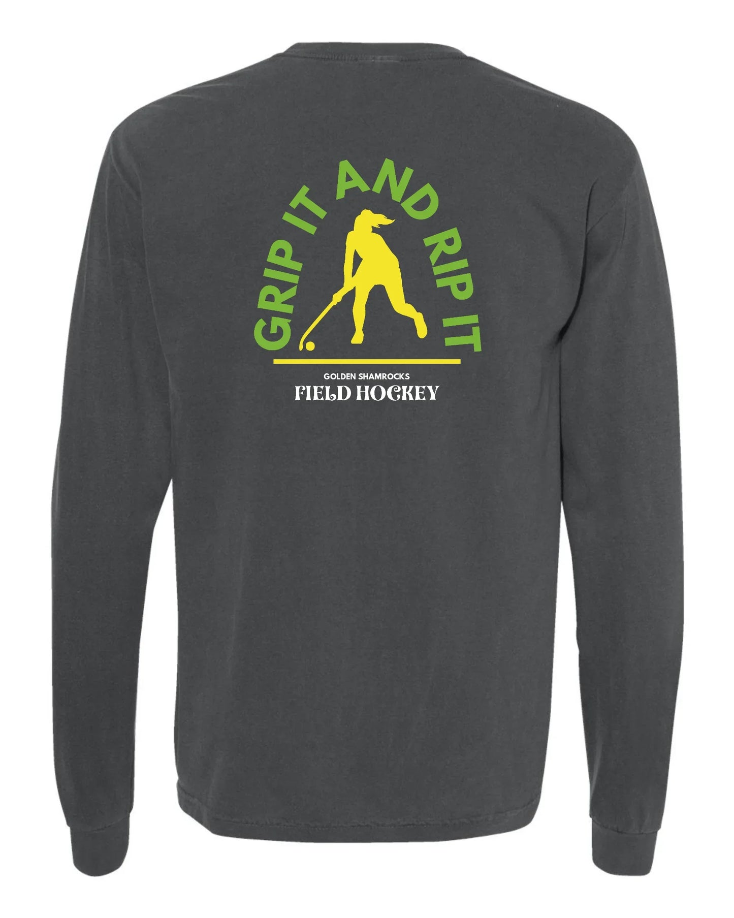 Dublin Field Hockey "Grip It and Rip It" Comfort Colors Unisex Vintage Long Sleeve Tee - Varsity92