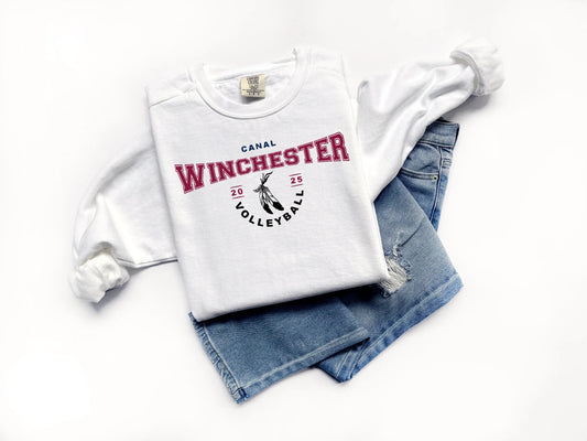 "Canal Winchester Volleyball 2025" Comfort Colors Vintage Sweatshirt - Varsity92