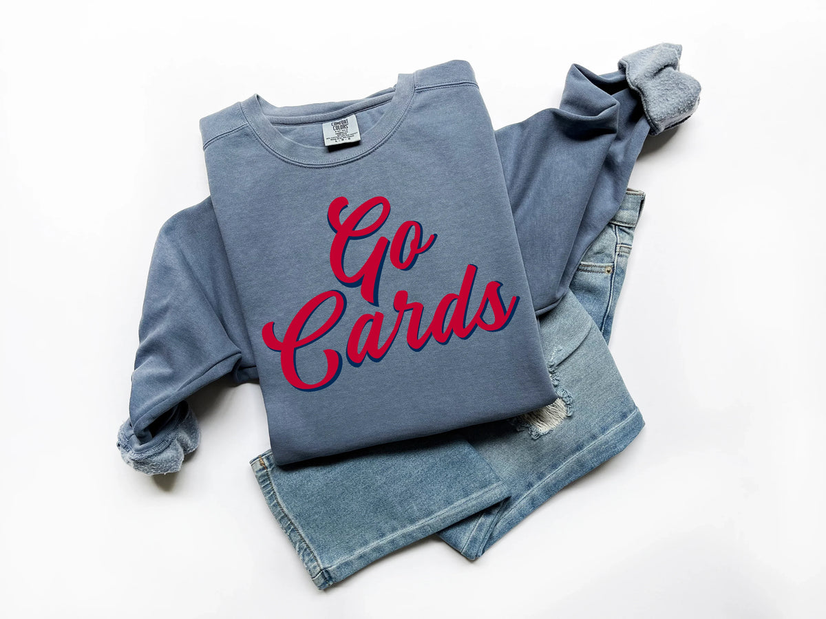 "Go Cards" Comfort Colors Unisex Vintage Sweatshirt - Varsity92