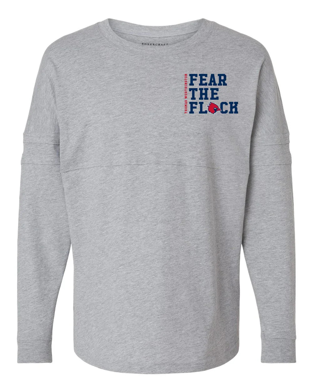 Women's Thomas Worthington "Fear the Flock" Boxercraft Drop-Shoulder Pullover - Varsity92