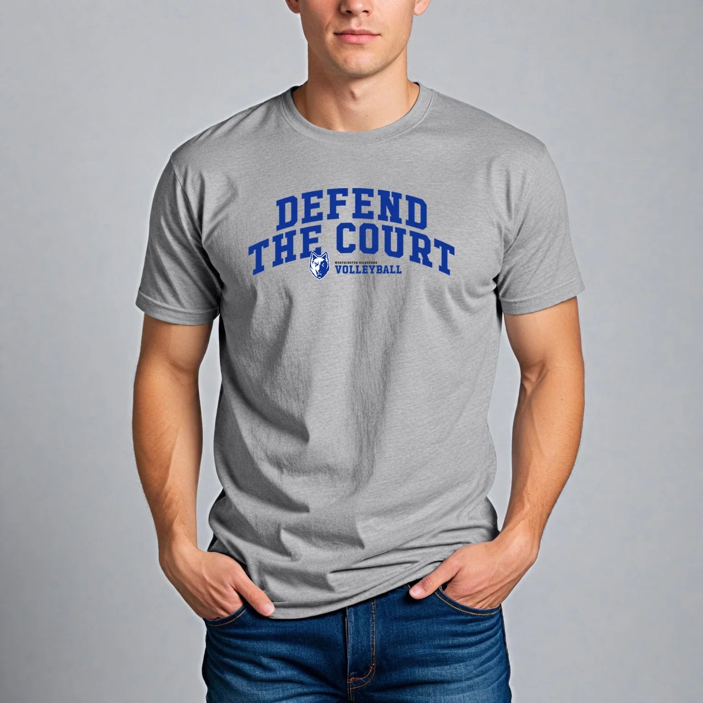 Men's Worthington Kilbourne "Defend The Court" Gildan Softstyle Tee - Varsity92