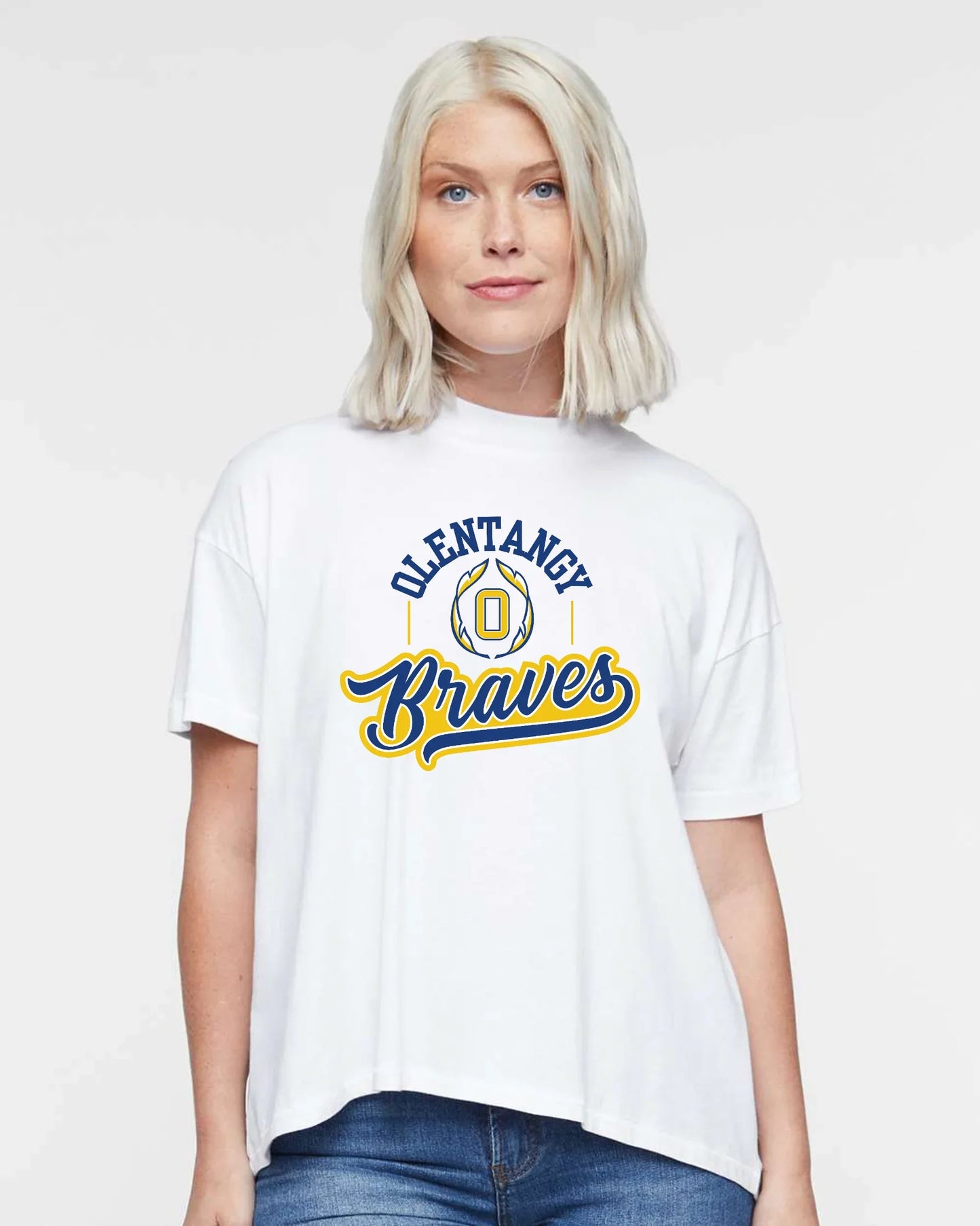 "Olentangy Braves” Hi-Lo Women's Relaxed Tee - Varsity92