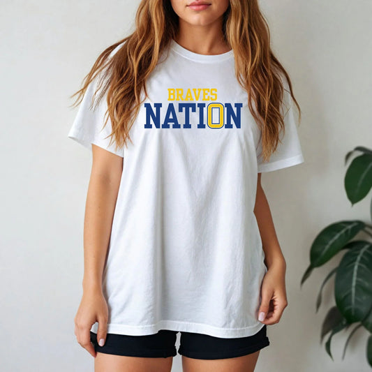 "Braves Nation" Gildan Softstyle Tee - Varsity92