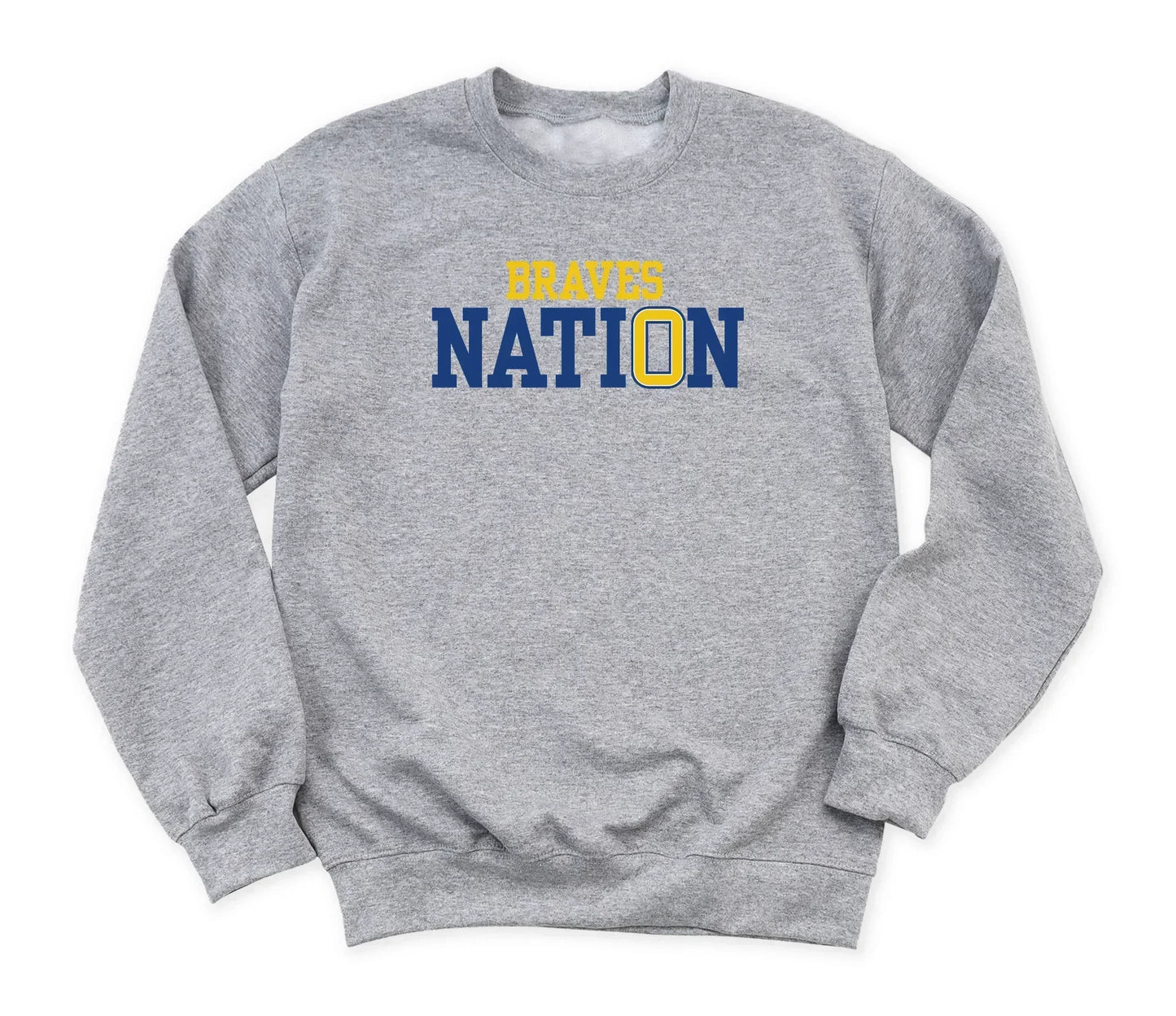 "Braves Nation" Gildan Youth Heavy Blend Crew Sweatshirt - Varsity92