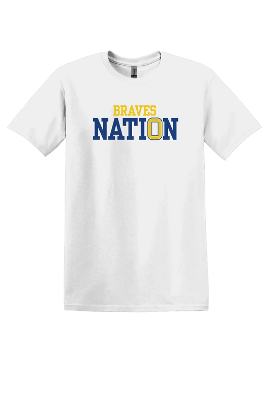 “Braves Nation” Gildan Youth Unisex Softstyle Tee - Varsity92