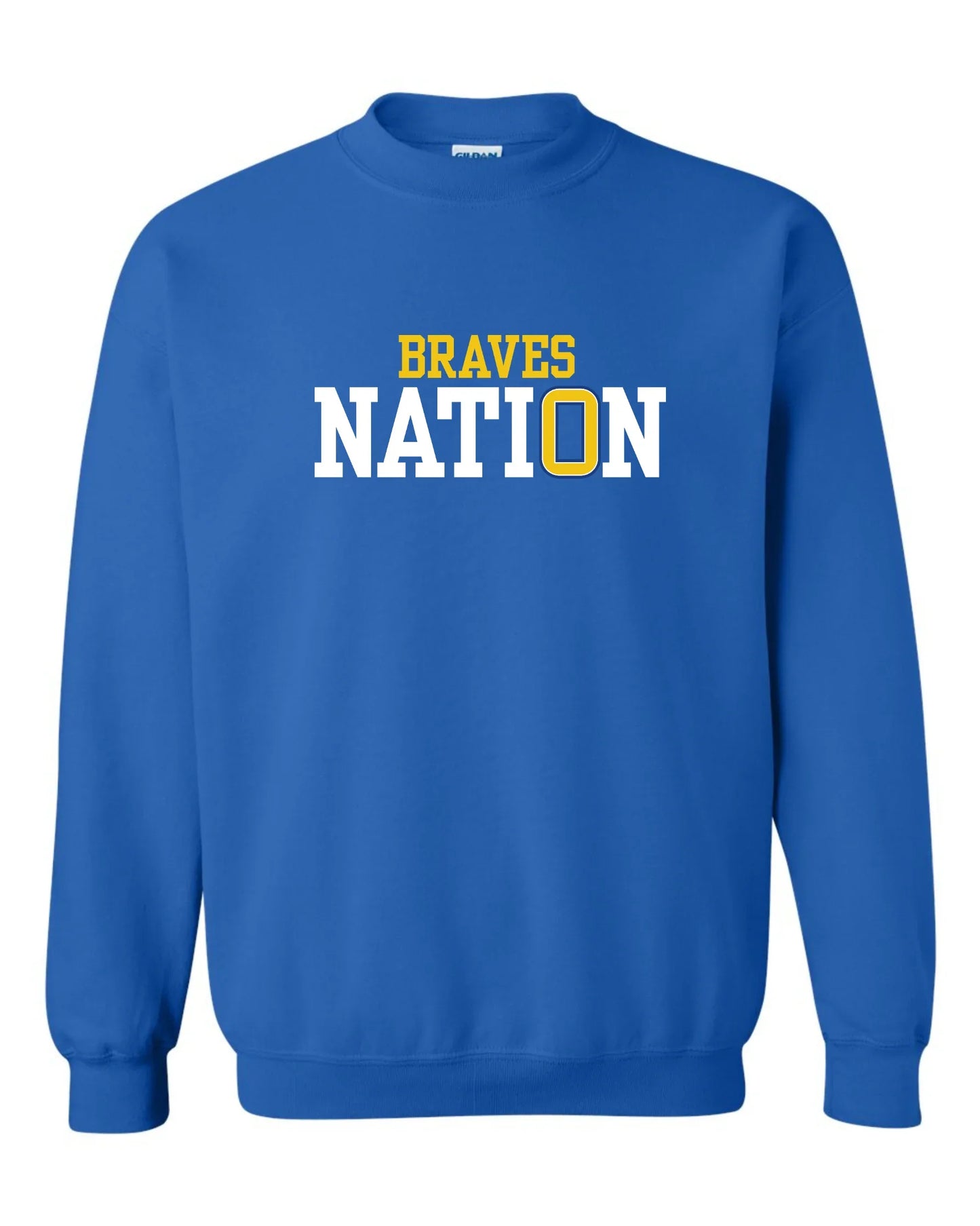 "Braves Nation" Gildan Youth Heavy Blend Crew Sweatshirt - Varsity92