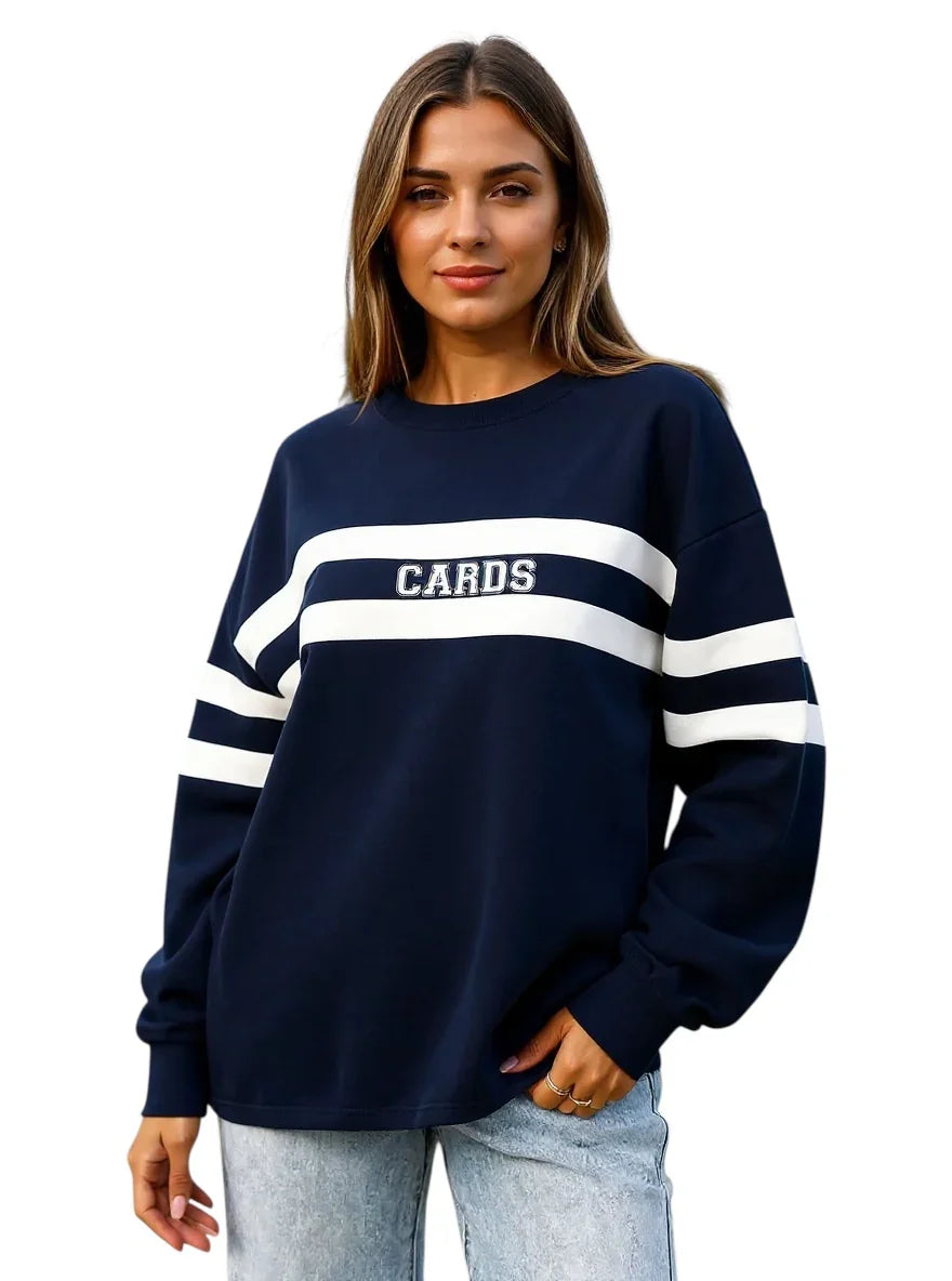 "Cards" So-Soft Oversized Women's Crewneck Lightweight Shirt - Varsity92