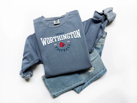 “TW Football Arch” Comfort Colors Vintage Sweatshirt - Varsity92