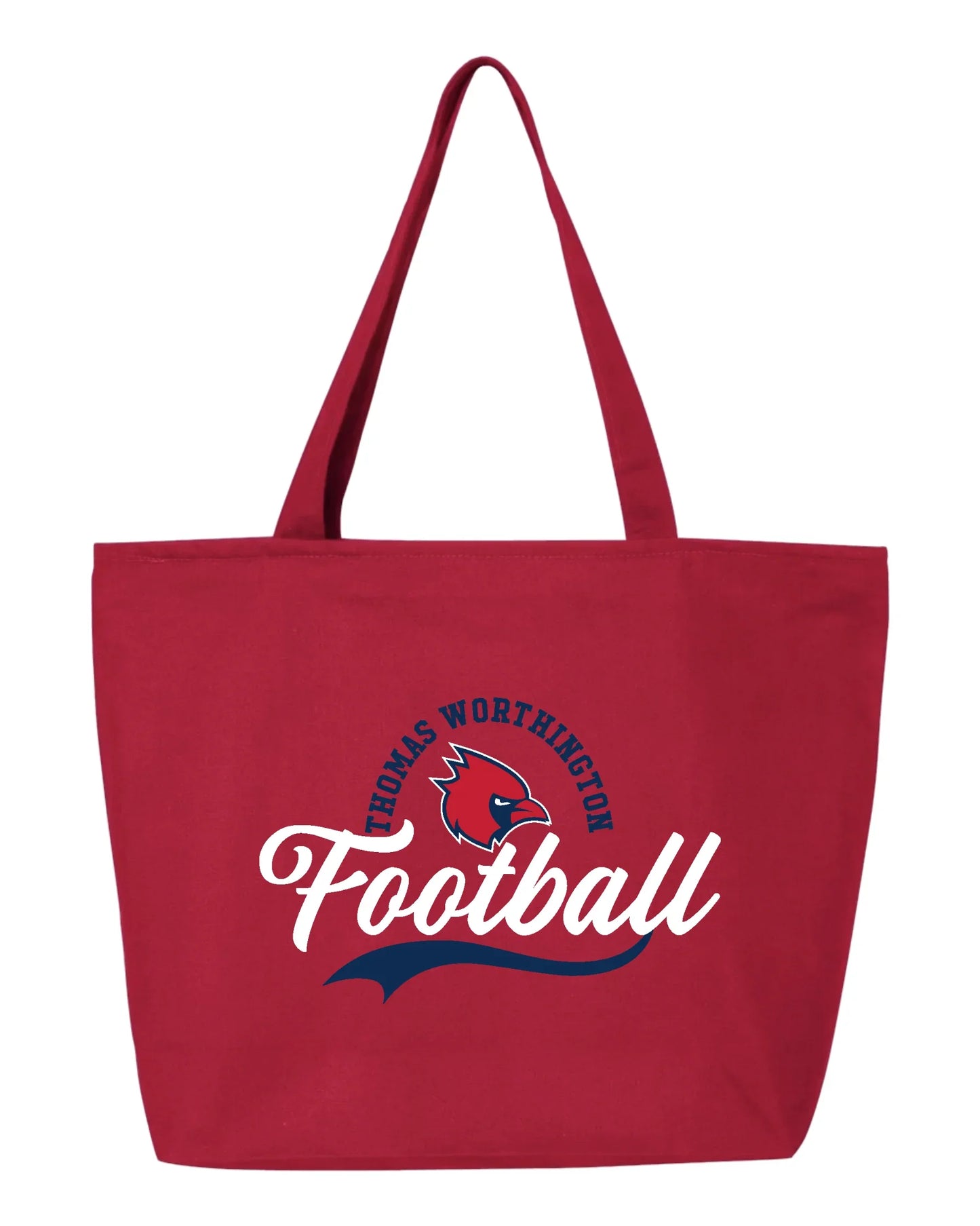 TW Football Zippered Canvas Tote - Varsity92
