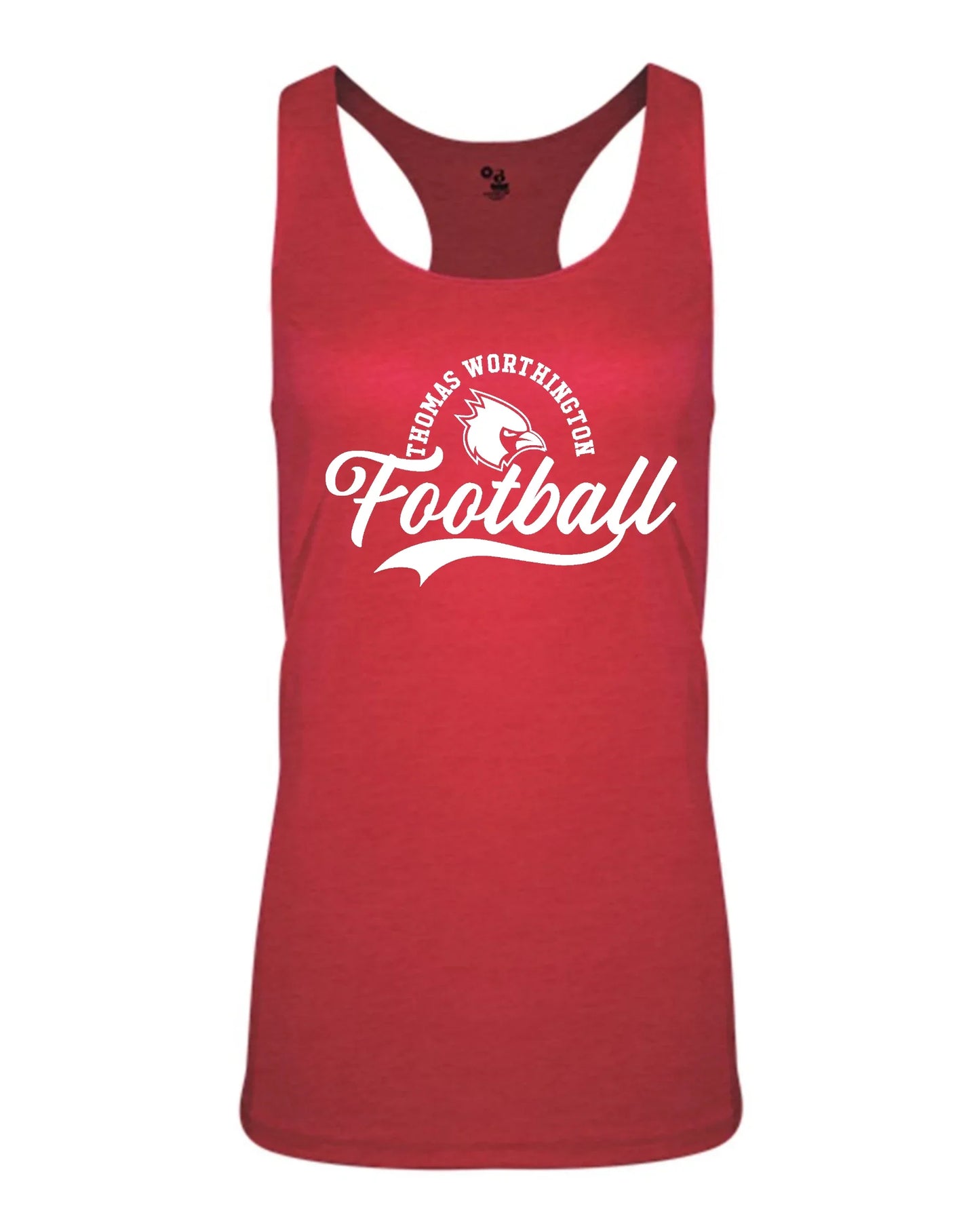 “TW Football Script” Women’s Triblend Racerback Tank - Varsity92