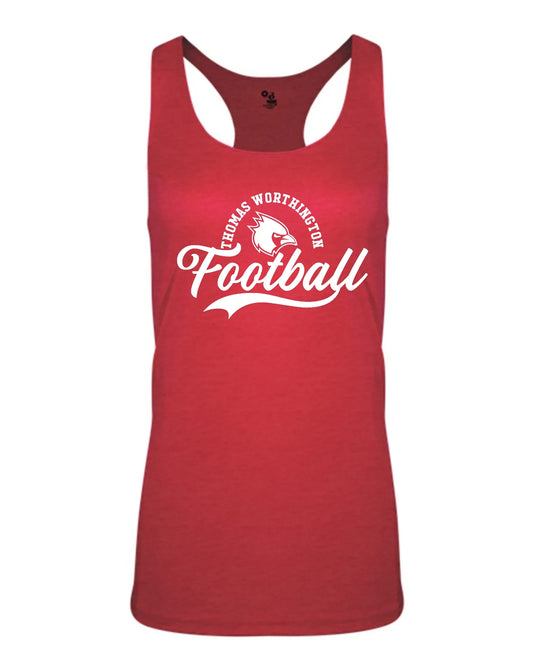 “TW Football Script” Women’s Triblend Racerback Tank - Varsity92