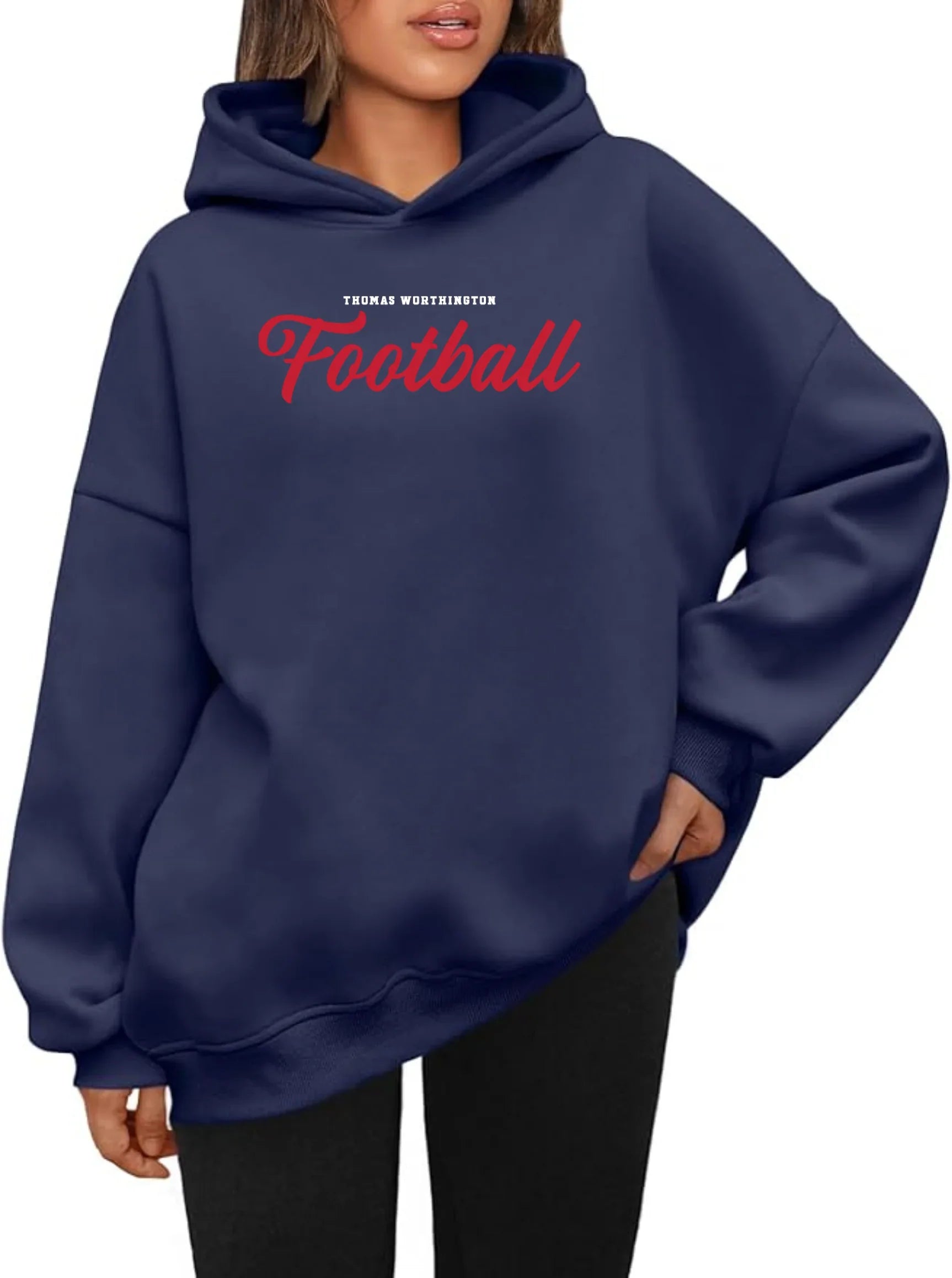 “TW Football with Go Cards Hood” Women’s So Soft Oversized Hoodie - Varsity92