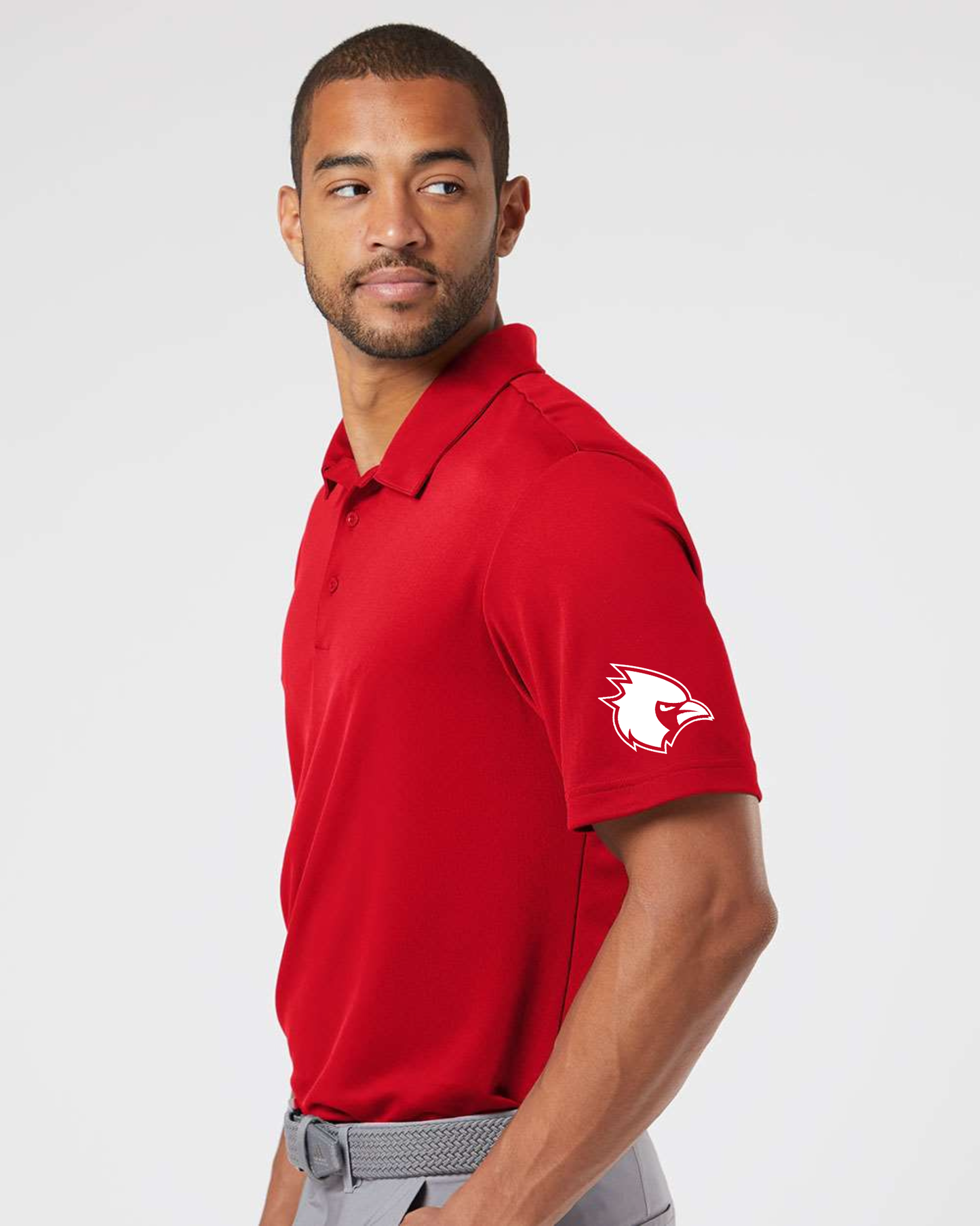 “TW Football with Cardinal” Embroidered Men’s Adidas Polo