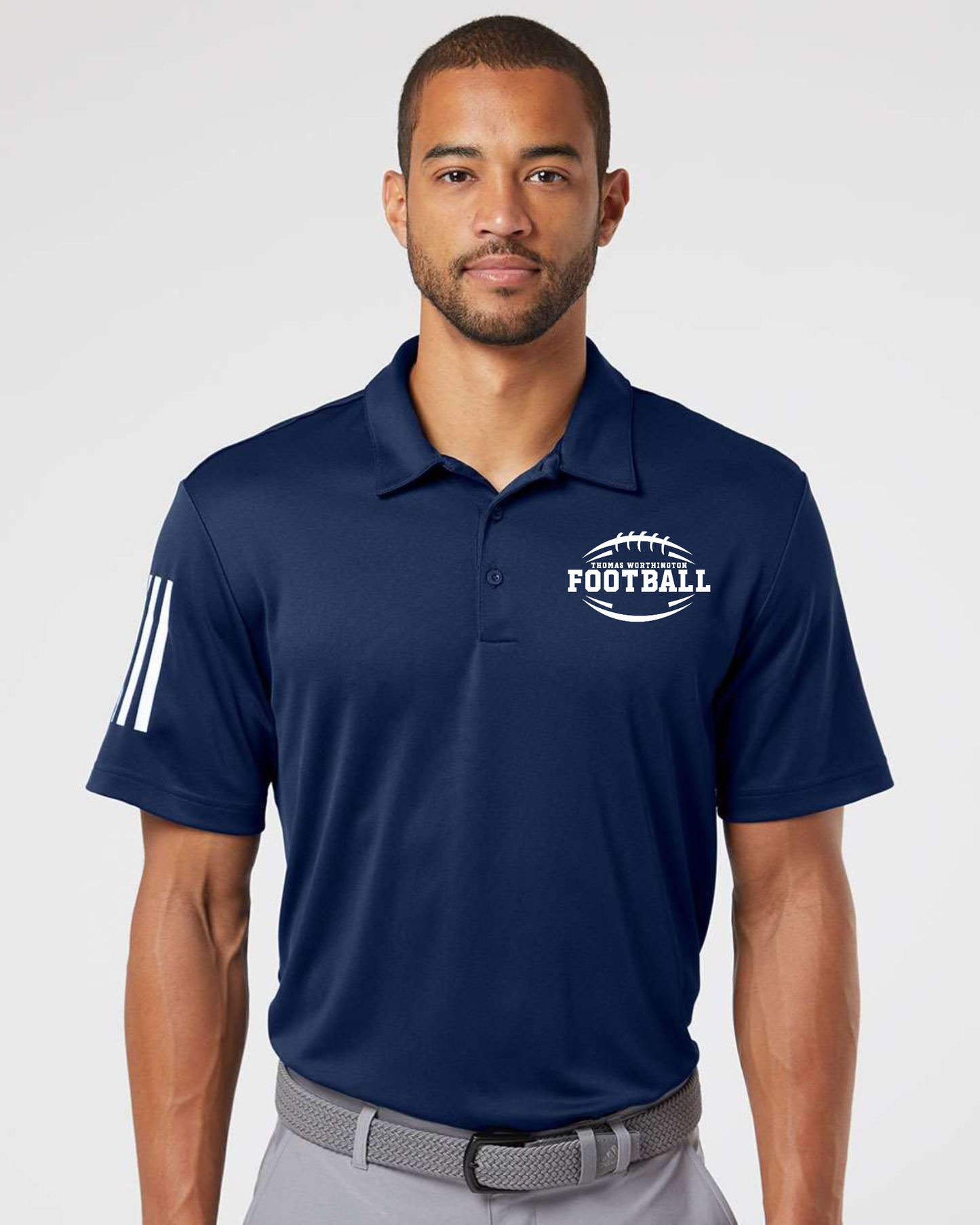 “TW Football with Cardinal” Embroidered Men’s Adidas Polo