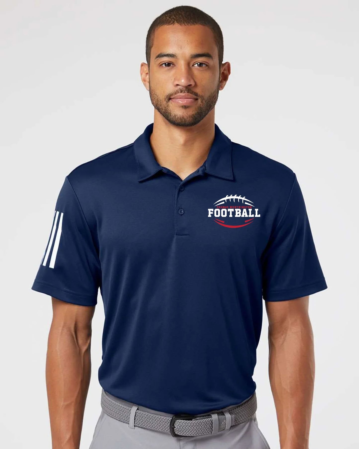 “TW Football” Embroidered Men’s Adidas Polo