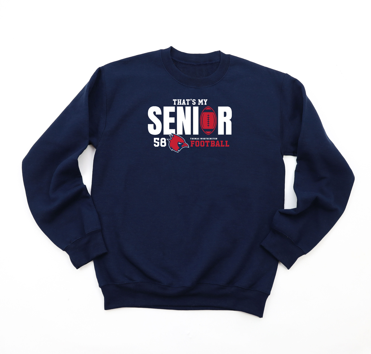 TWHS Football "That’s my Senior" PERSONALIZED Crew Sweatshirt