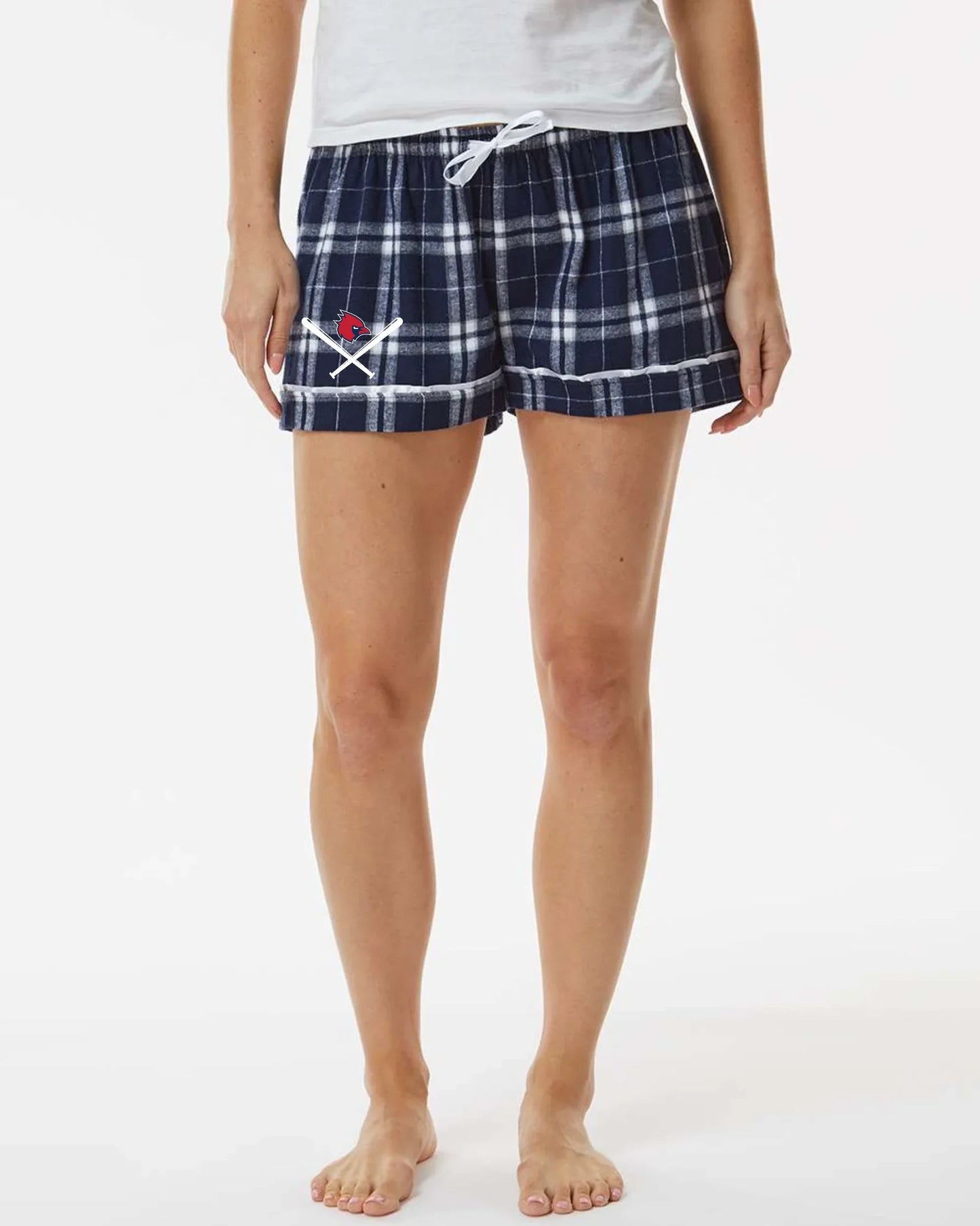 Cardinal Softball Women’s Boxercraft Plaid Flannel Shorts - Varsity92