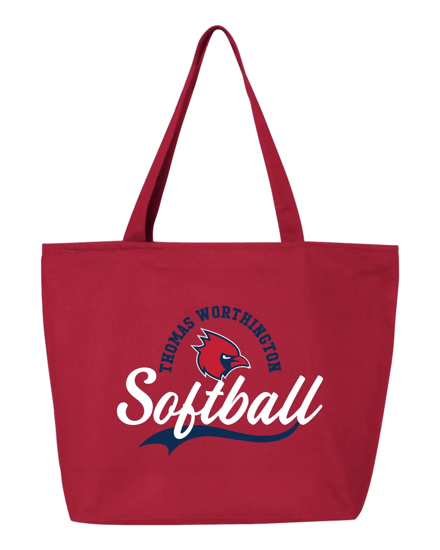 TWHS Softball Zippered Canvas Tote - Varsity92