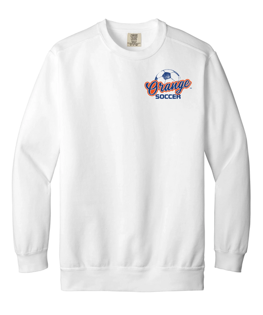 "Orange Soccer" Comfort Colors Unisex Vintage Sweatshirt - Varsity92