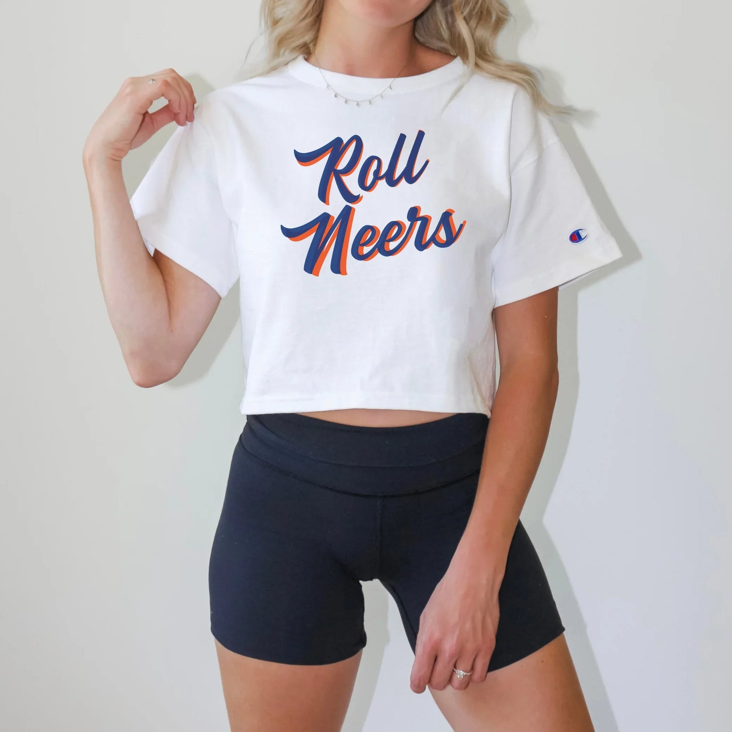 Women's "Roll Neers" Champion Boxy Fit Crop Tee - Varsity92