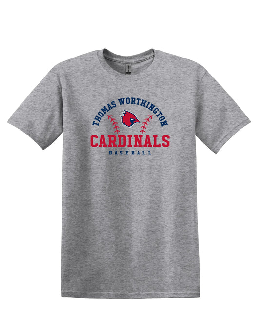 "Thomas Worthington Cardinals Baseball" Unisex Softstyle Tee - Varsity92