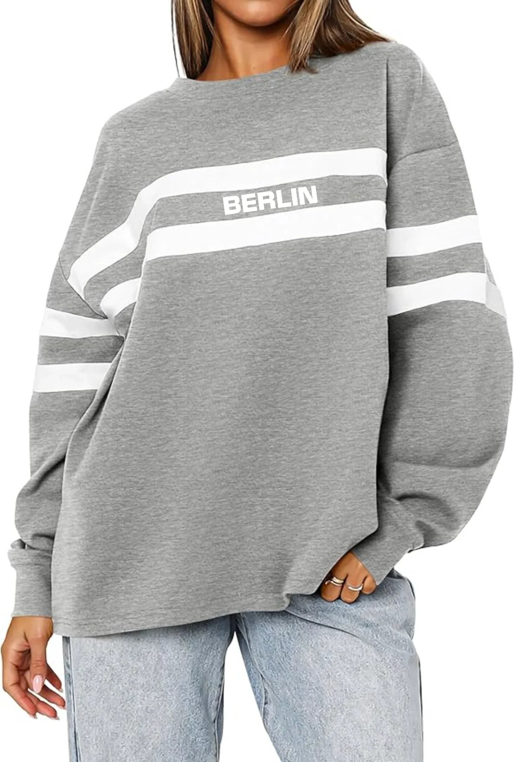 "Berlin" So-Soft Oversized Women's Crewneck Lightweight Shirt - Varsity92