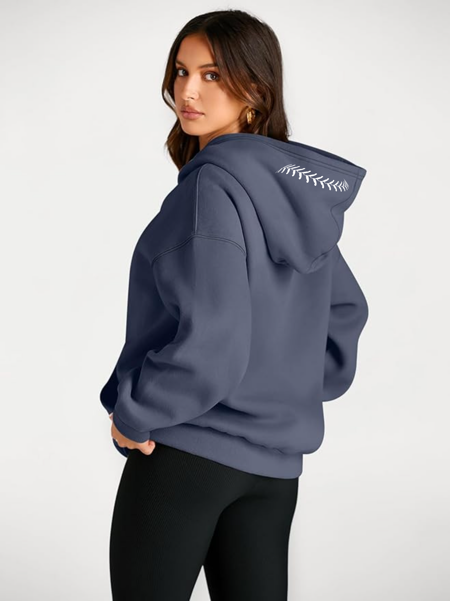 "Thomas Worthington Softball" + Hood Graphic Women's Oversized Hoodie