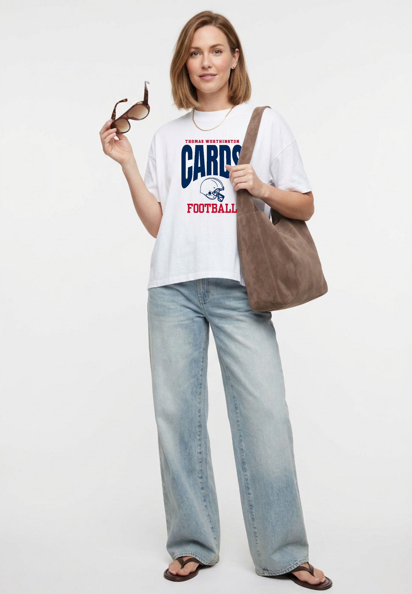 "Cards Football" Hi-Lo Women's Relaxed Tee