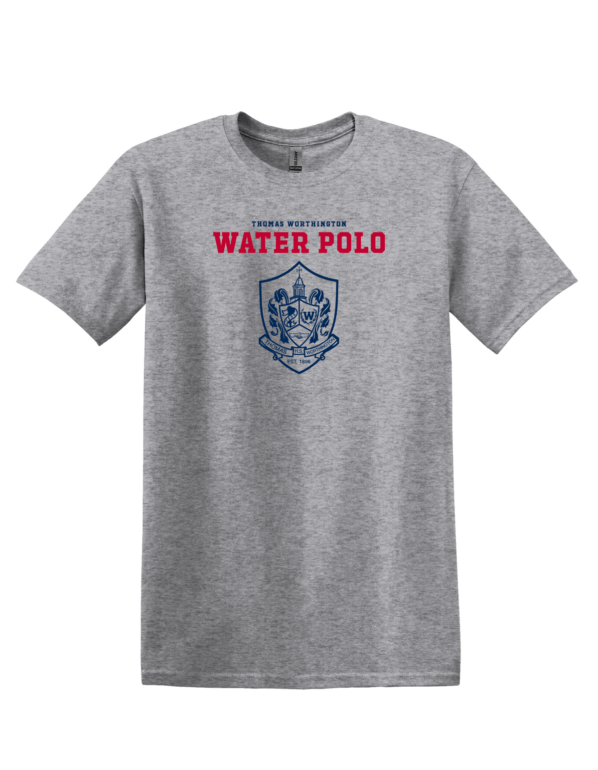 "Thomas Worthington Water Polo" Crest Softstyle Unisex Tee (Adult & Youth Sizes)