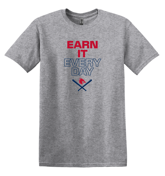 TEAM PRACTICE TEE – "Earn It Every Day" + Cardinal & Bats Unisex Softstyle Tee