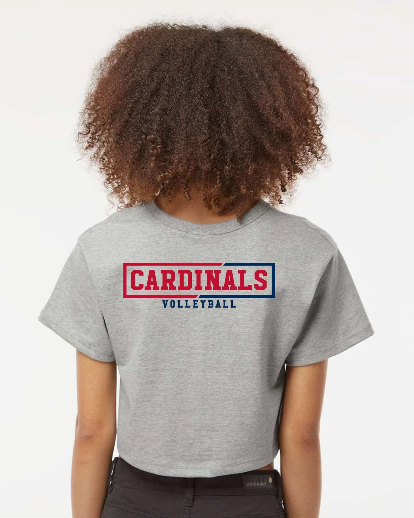 "Cardinals Volleyball" Champion Boxy Fit Crop Tee - Varsity92