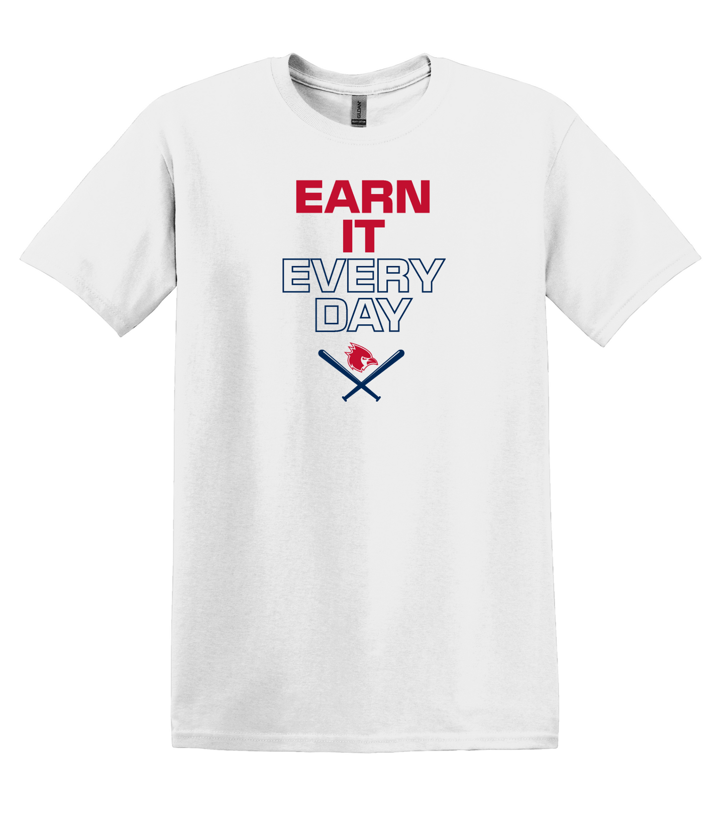 TEAM PRACTICE TEE – "Earn It Every Day" + Cardinal & Bats Unisex Softstyle Tee