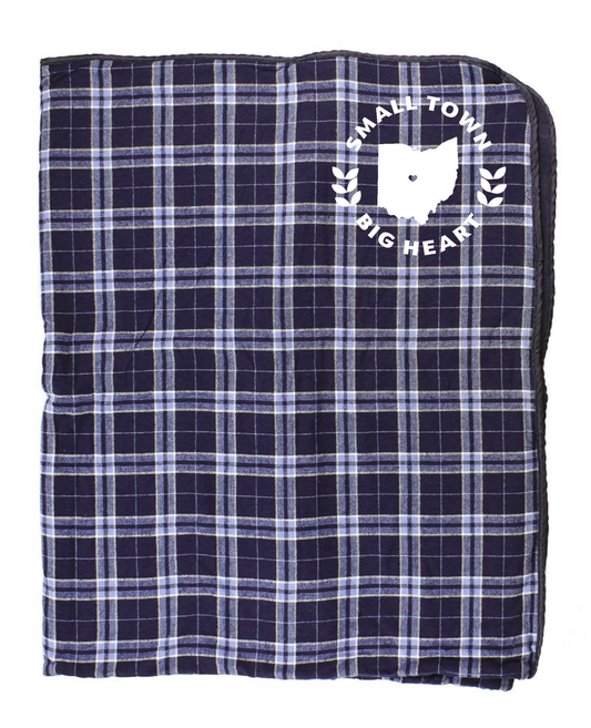 Worthington, Ohio "Small Town Big Heart" Boxercraft Flannel and Fleece Blanket