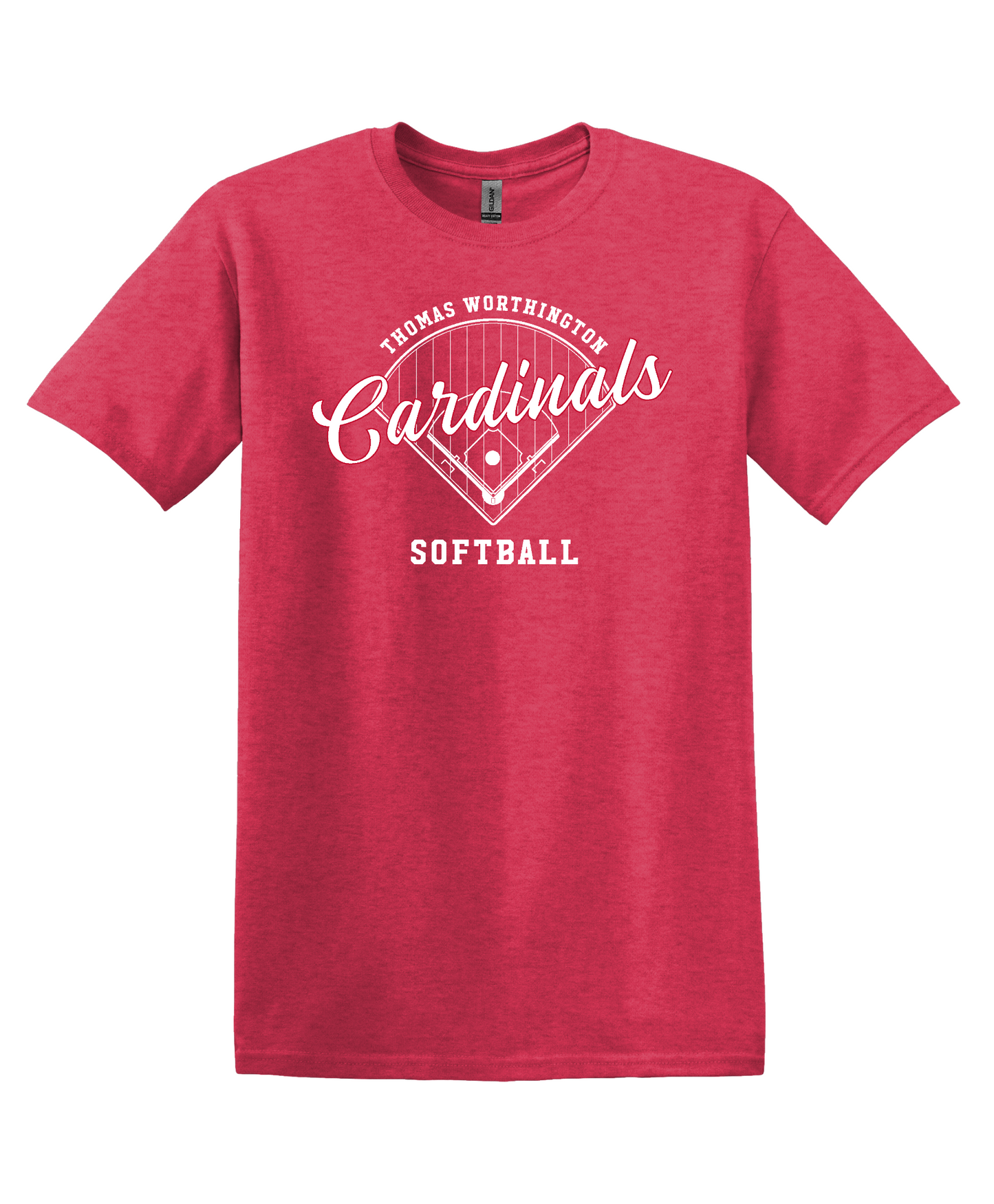 "Thomas Worthington Cardinals Softball" Unisex Softstyle Tee