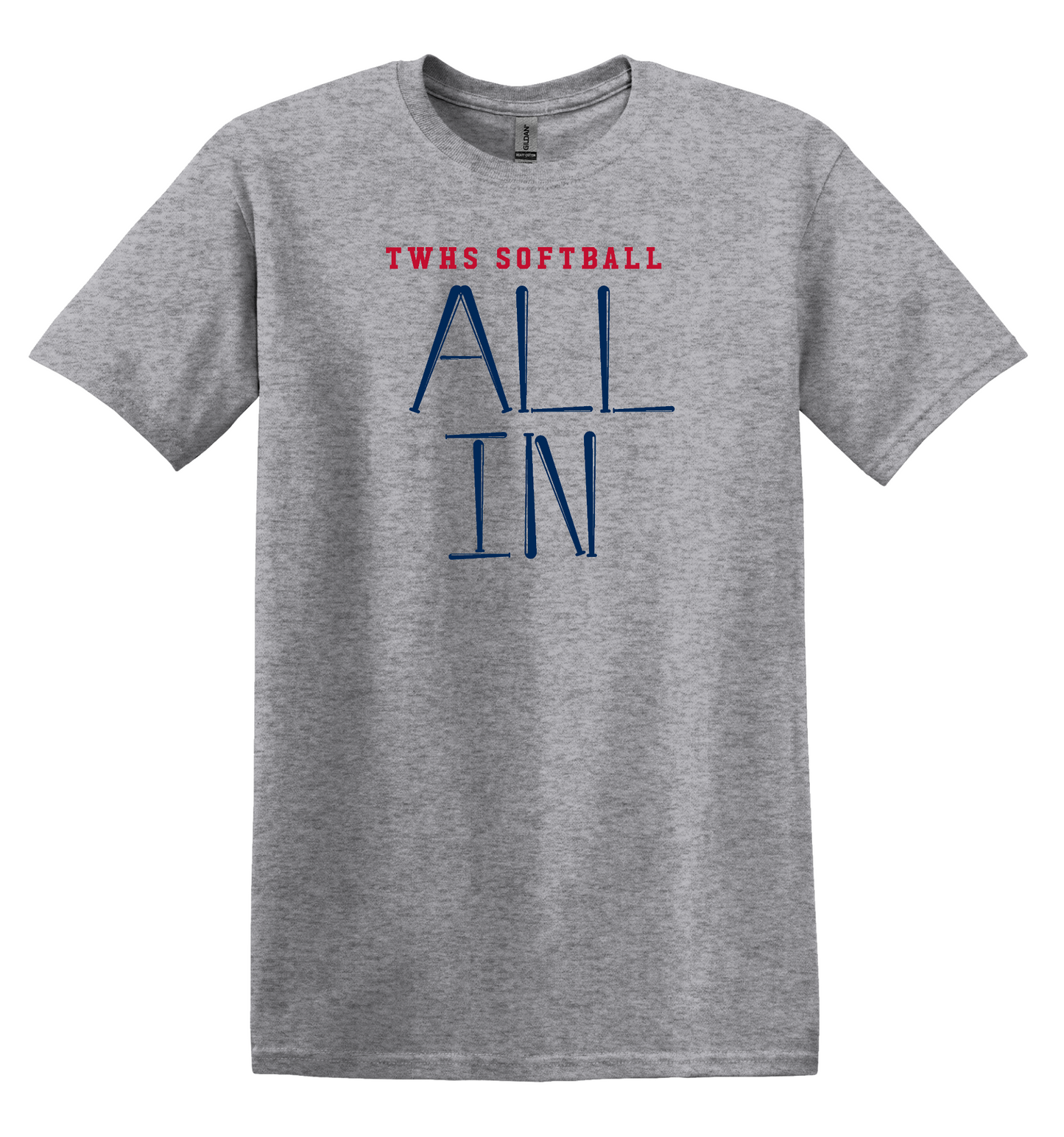 "TWHS Softball ALL IN" Unisex Softstyle Tee