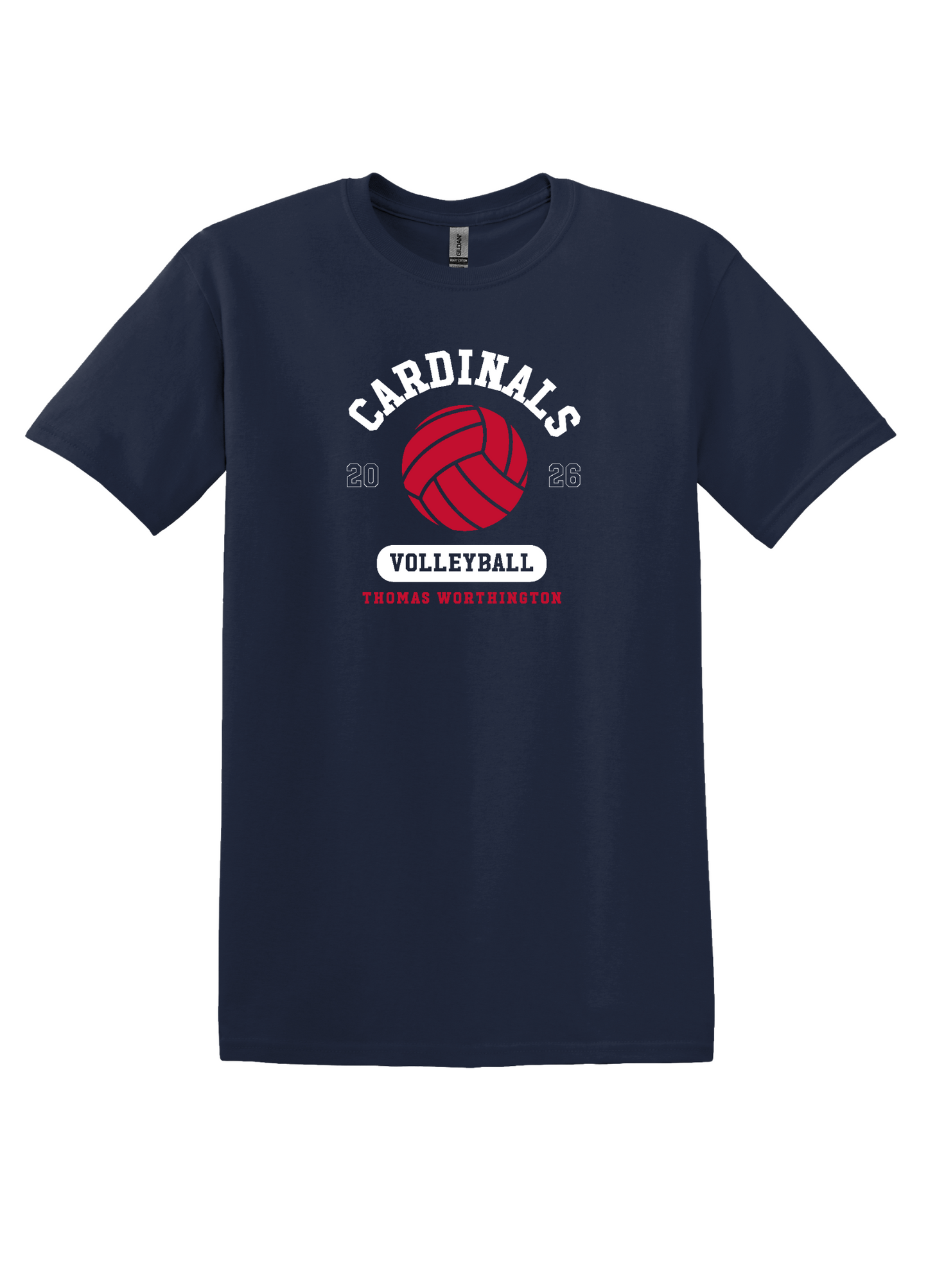 "Cardinals 2026 Volleyball" Thomas Worthington Unisex Softstyle Tee