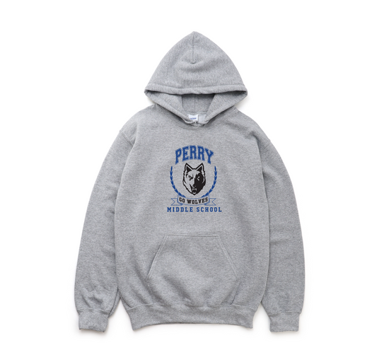 "Perry Middle School Go Wolves" Unisex Heavy Blend Hoodie
