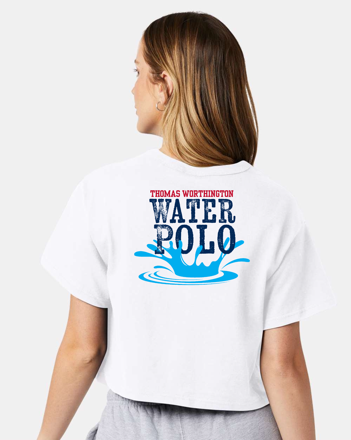 "Thomas Worthington Water Polo" Splash Champion Boxy Fit Crop Tee