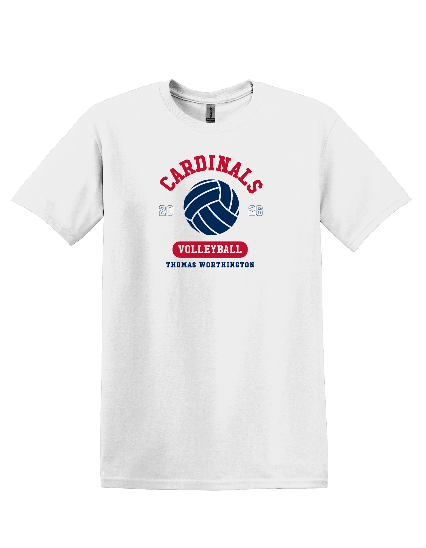 "Cardinals 2026 Volleyball" Thomas Worthington Unisex Softstyle Tee