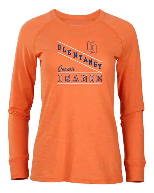Olentangy Orange “Soccer OO” Women’s Boxercraft Long-Sleeve Tee