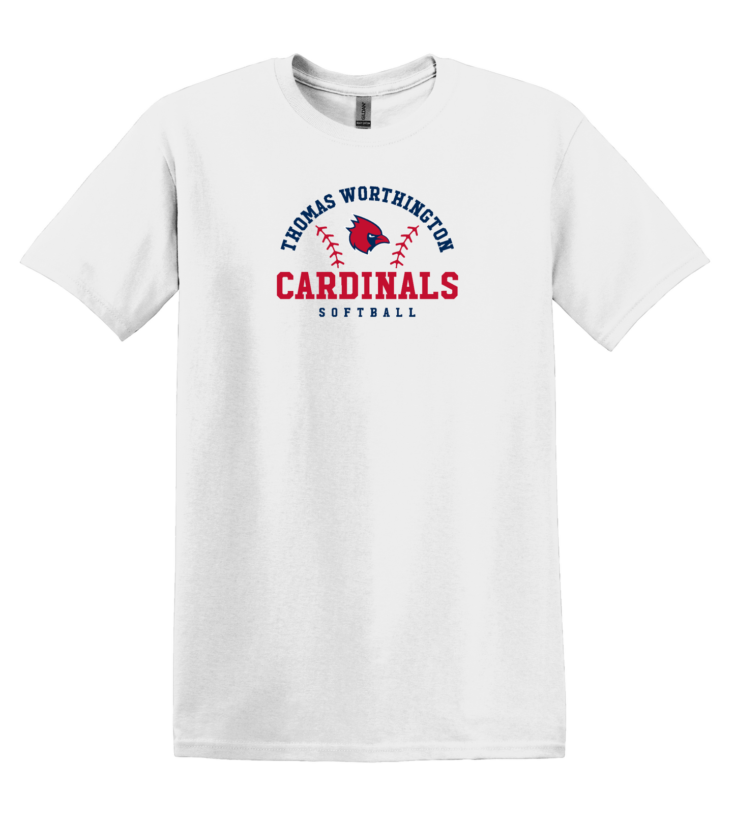 "Thomas Worthington Cardinals Softball" Unisex Softstyle Tee