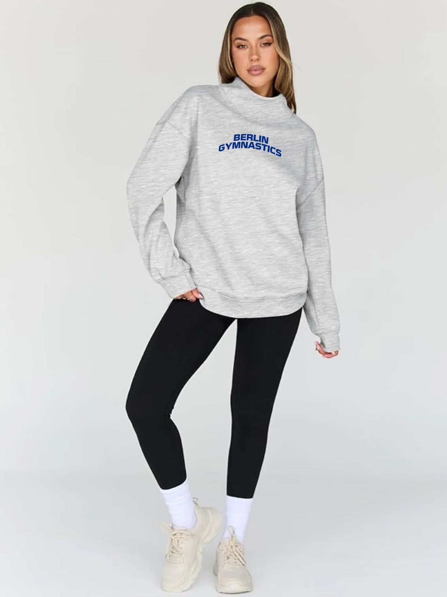 Olentangy "Berlin Gymnastics" Embroidered Women's Oversized Turtleneck Sweatshirt - Varsity92
