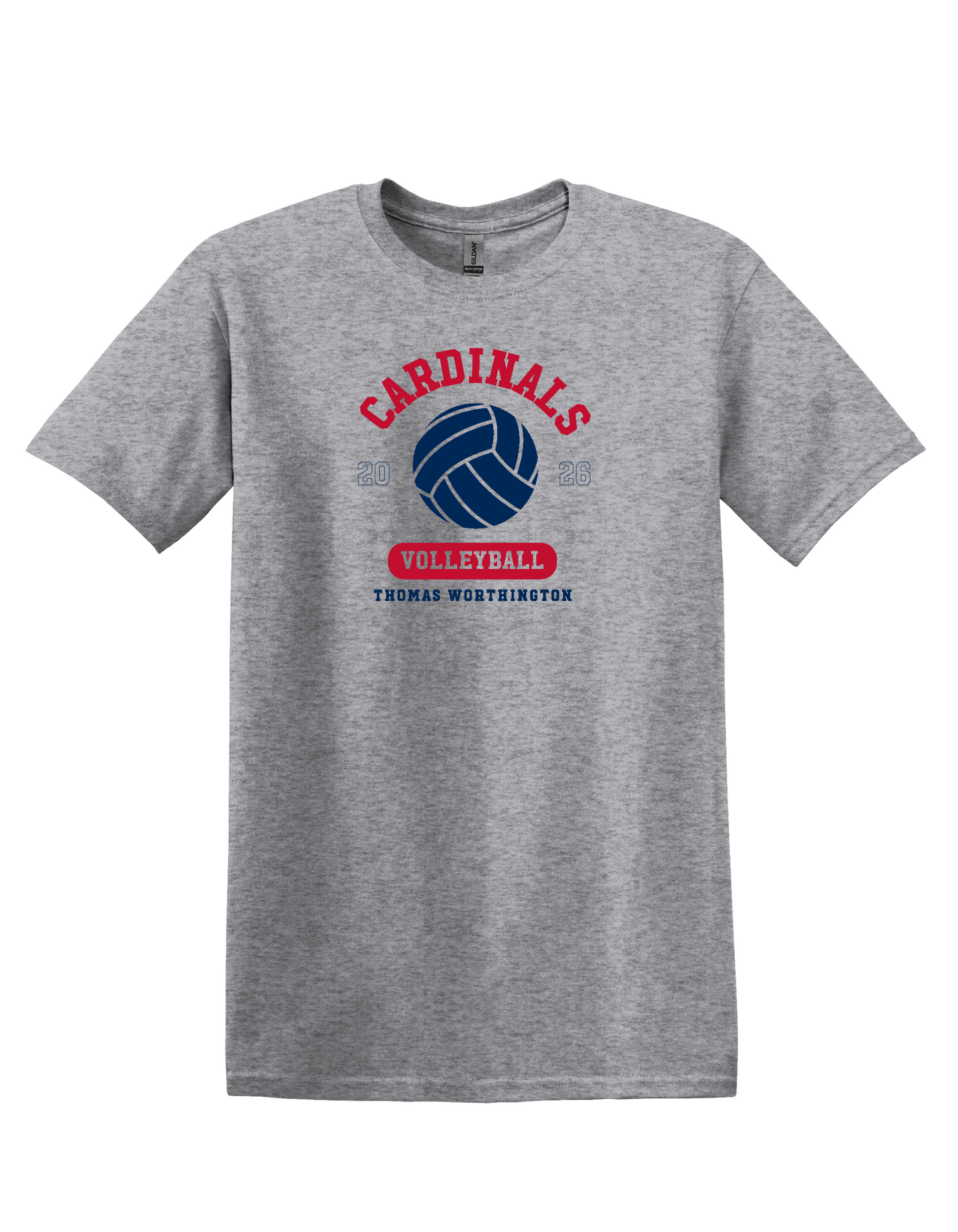 "Cardinals 2026 Volleyball" Thomas Worthington Unisex Softstyle Tee