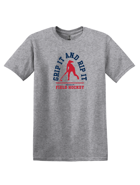 Worthington Field Hockey "GRIP IT AND RIP IT" Youth Unisex Softstyle Tee