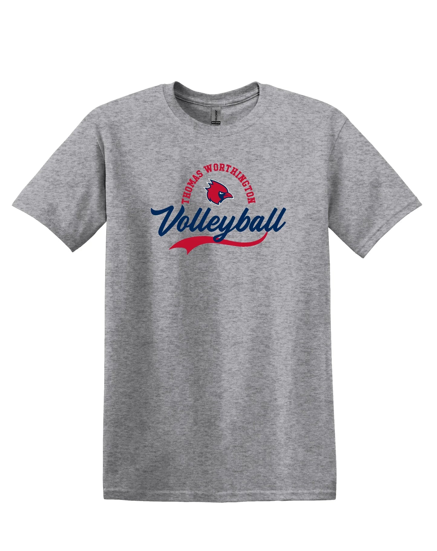 "Thomas Worthington Volleyball" Cardinal Unisex Softstyle Tee - Varsity92