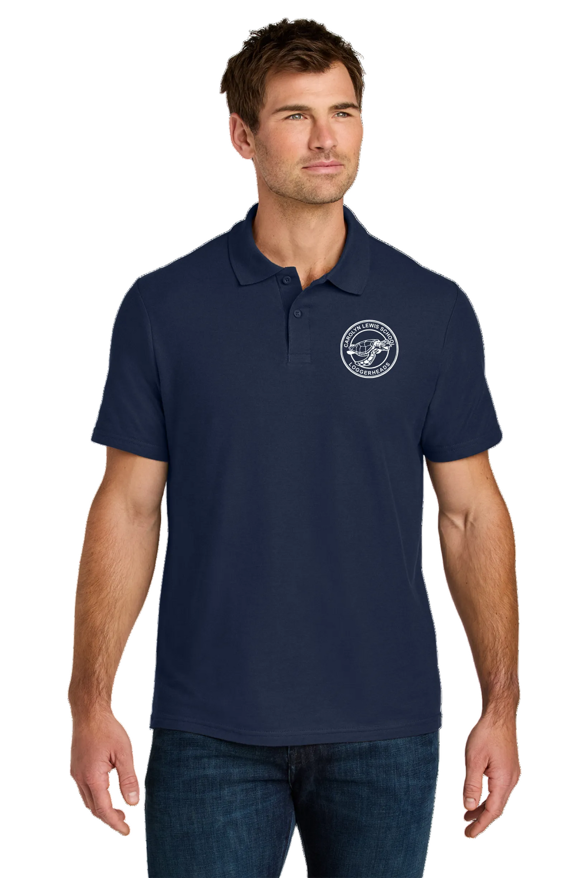 "Carolyn Lewis School" Embroidered Crest Men's Polo