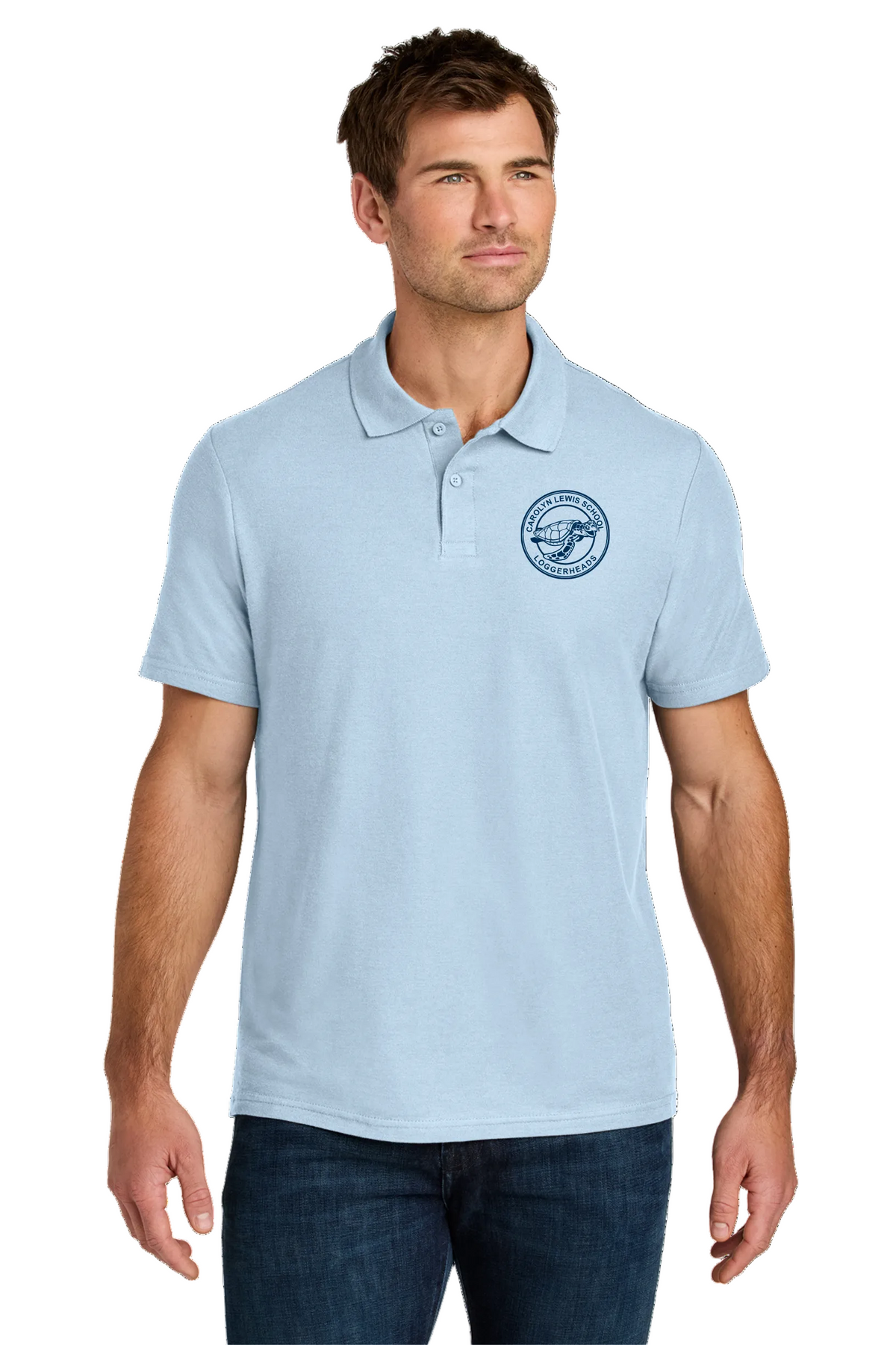 "Carolyn Lewis School" Embroidered Crest Men's Polo