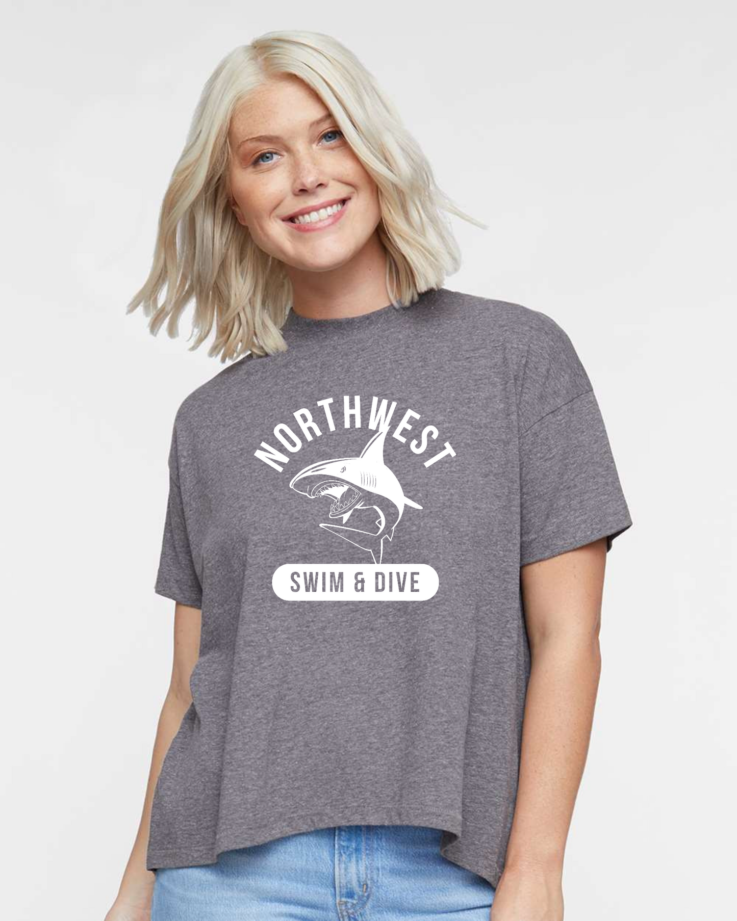 "Northwest Swim Swim & Dive" Hi-Lo Women's Relaxed Tee
